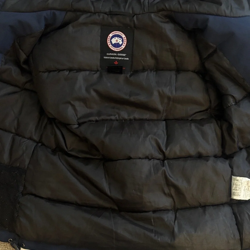 Canada Goose Navy Down Parka with Fur-Trim Hood